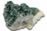 Fluorescent Green Fluorite On Quartz - Diana Maria Mine, England #254806-1